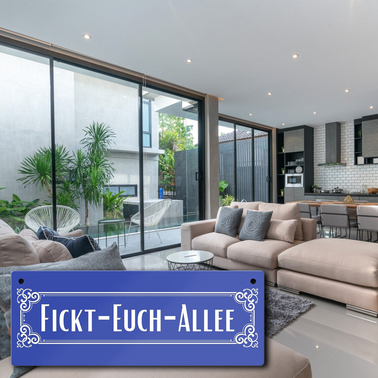 Fickt-Euch-Allee Metallschild Retro Straßenschild