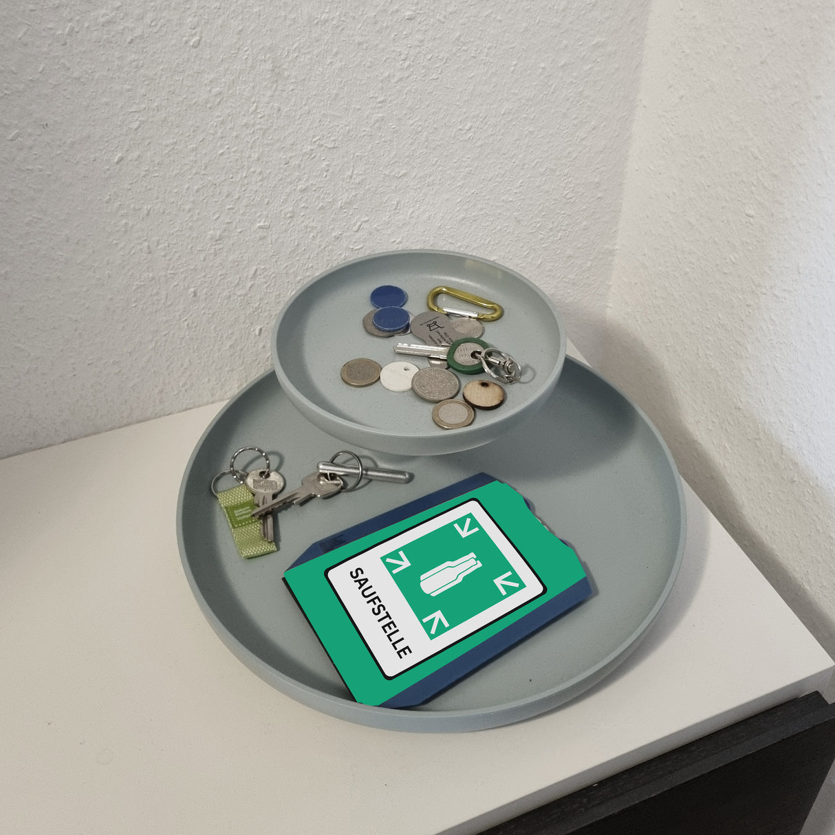 SAUFSTELLE Bier Parkscheibe mit Spruch und Einkaufswagenchips