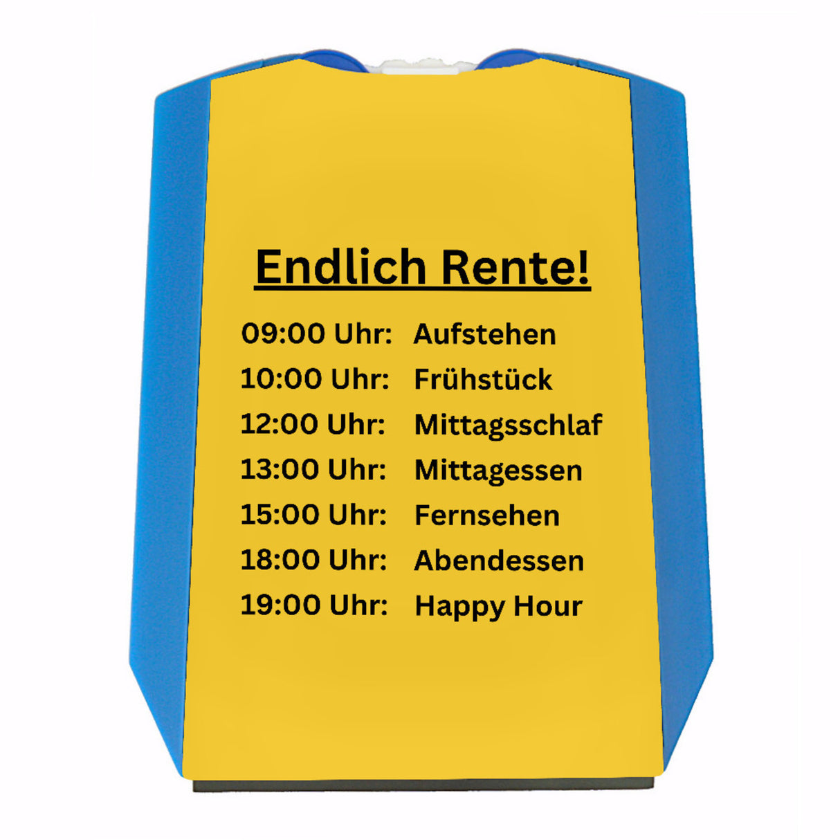 Endlich Rente Parkscheibe mit To-Do Liste und Einkaufswagenchips