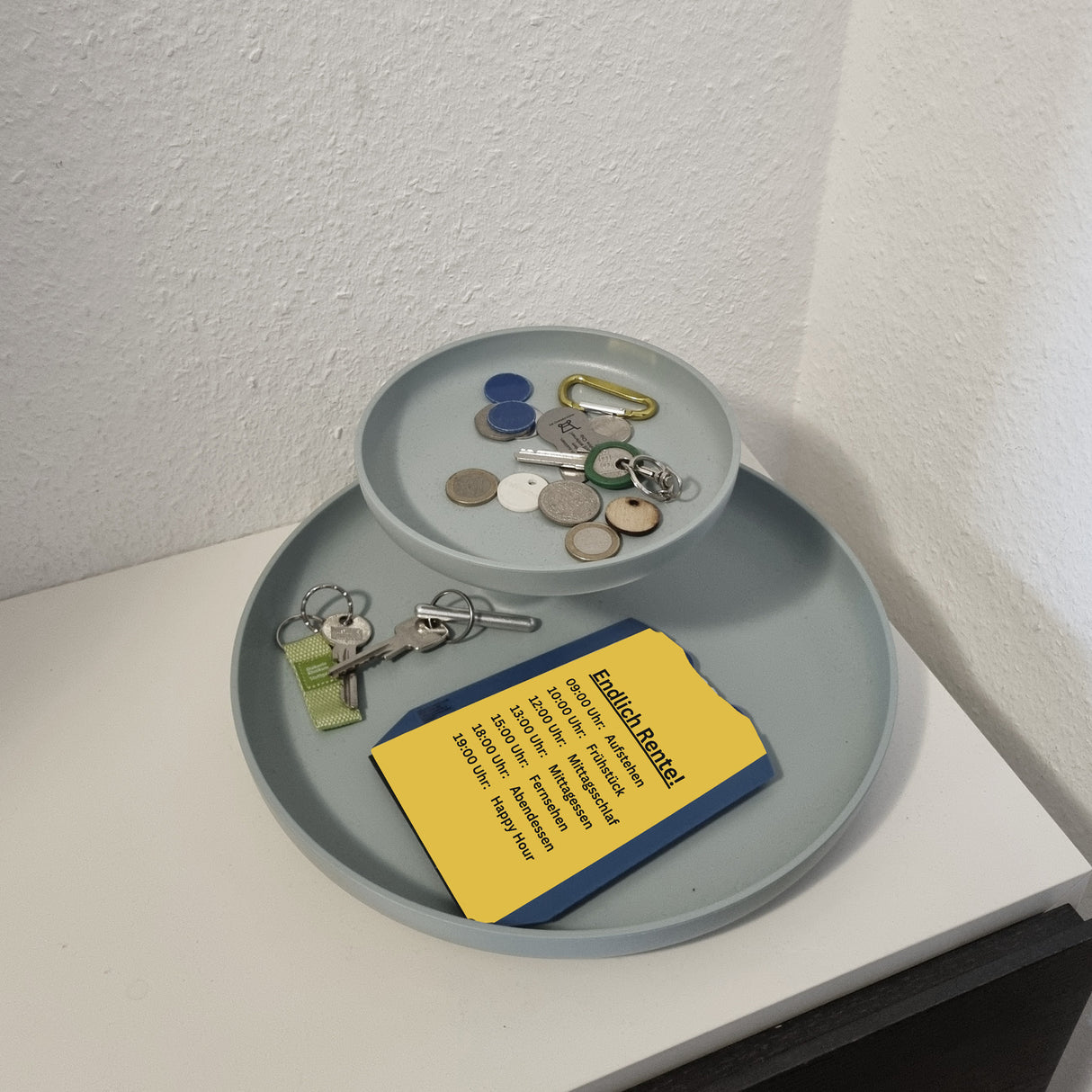 Endlich Rente Parkscheibe mit To-Do Liste und Einkaufswagenchips