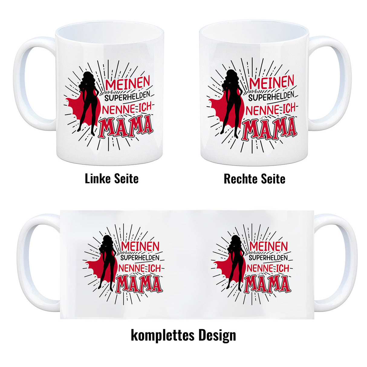 Superheldin Kaffeebecher : Meinen Superhelden nenne ich Mama