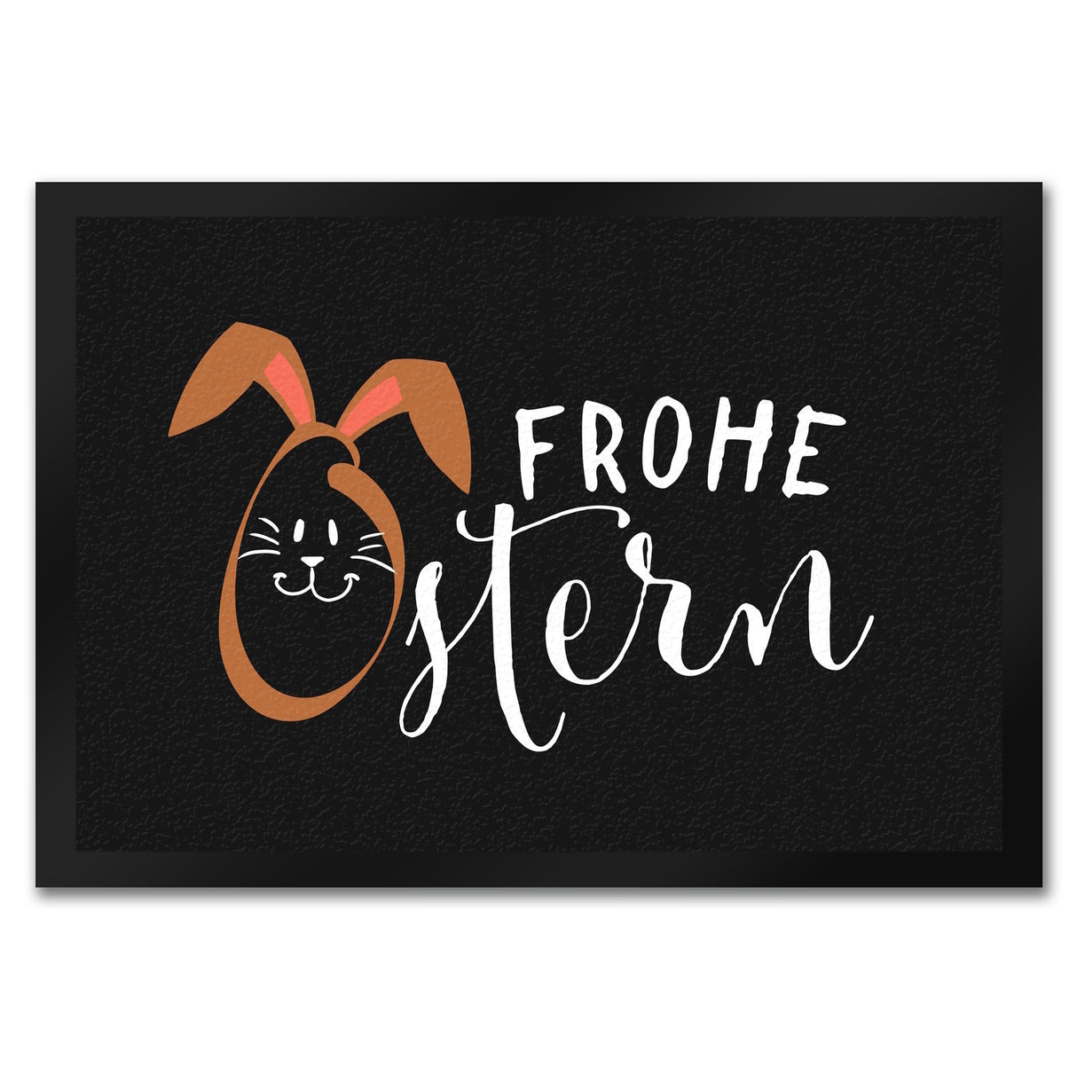 Frohe Ostern Fußmatte mit niedlichem Osterhasen