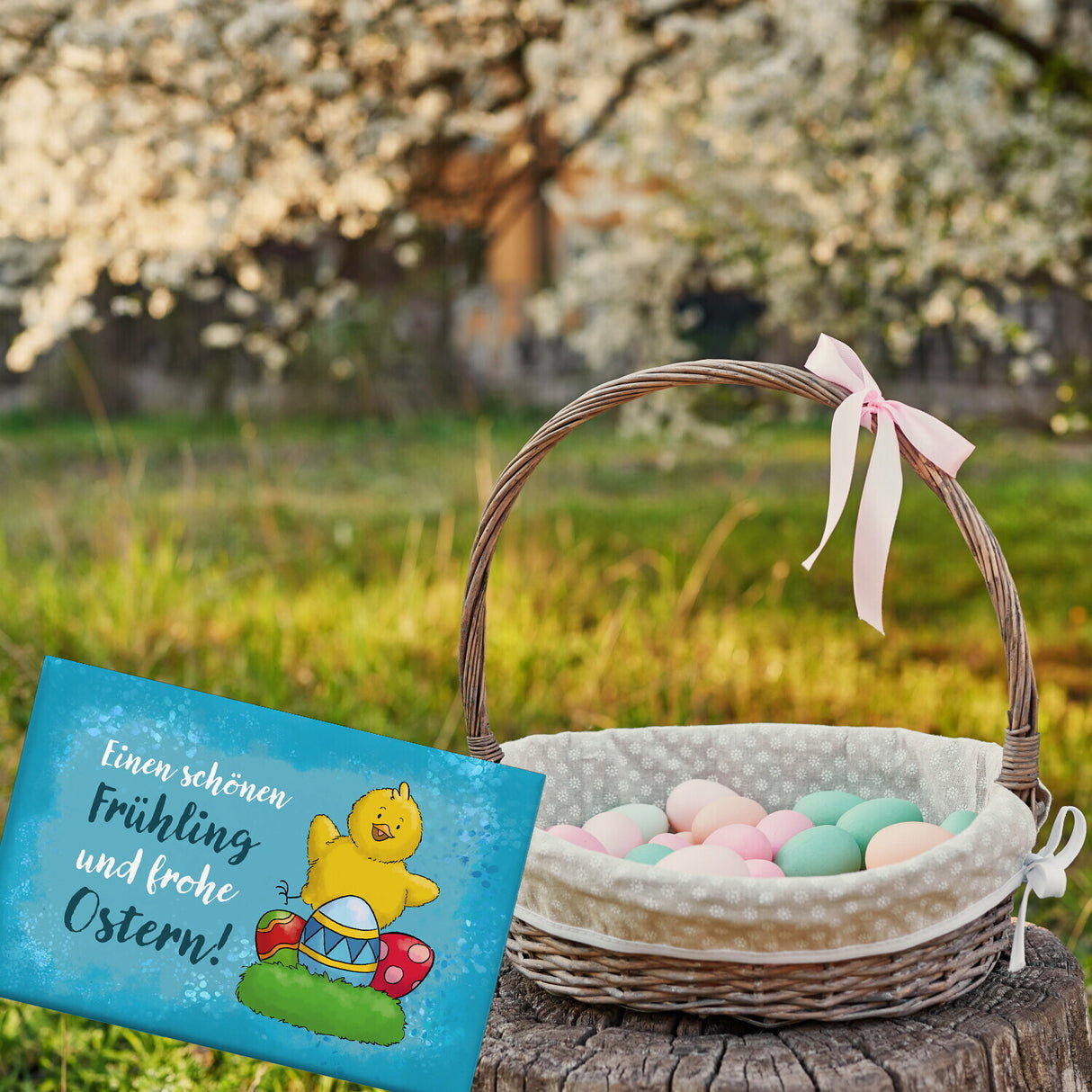 Schönen Frühling und frohe Ostern Souvenir Souvenir Magnet mit Küken