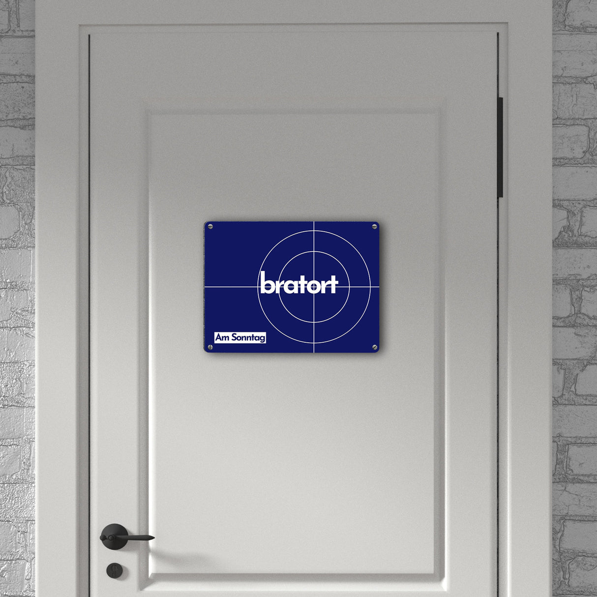 Bratort Metallschild in 15x20 cm mit Spruch: Bratort Am Sonntag