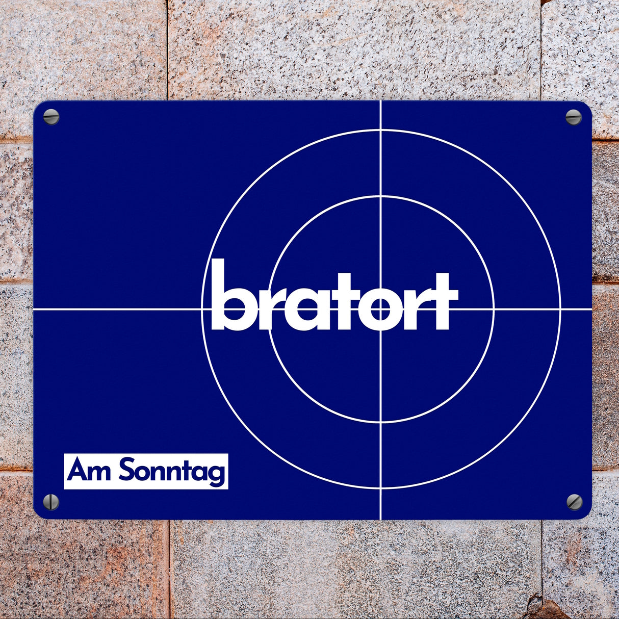 Bratort Metallschild in 15x20 cm mit Spruch: Bratort Am Sonntag