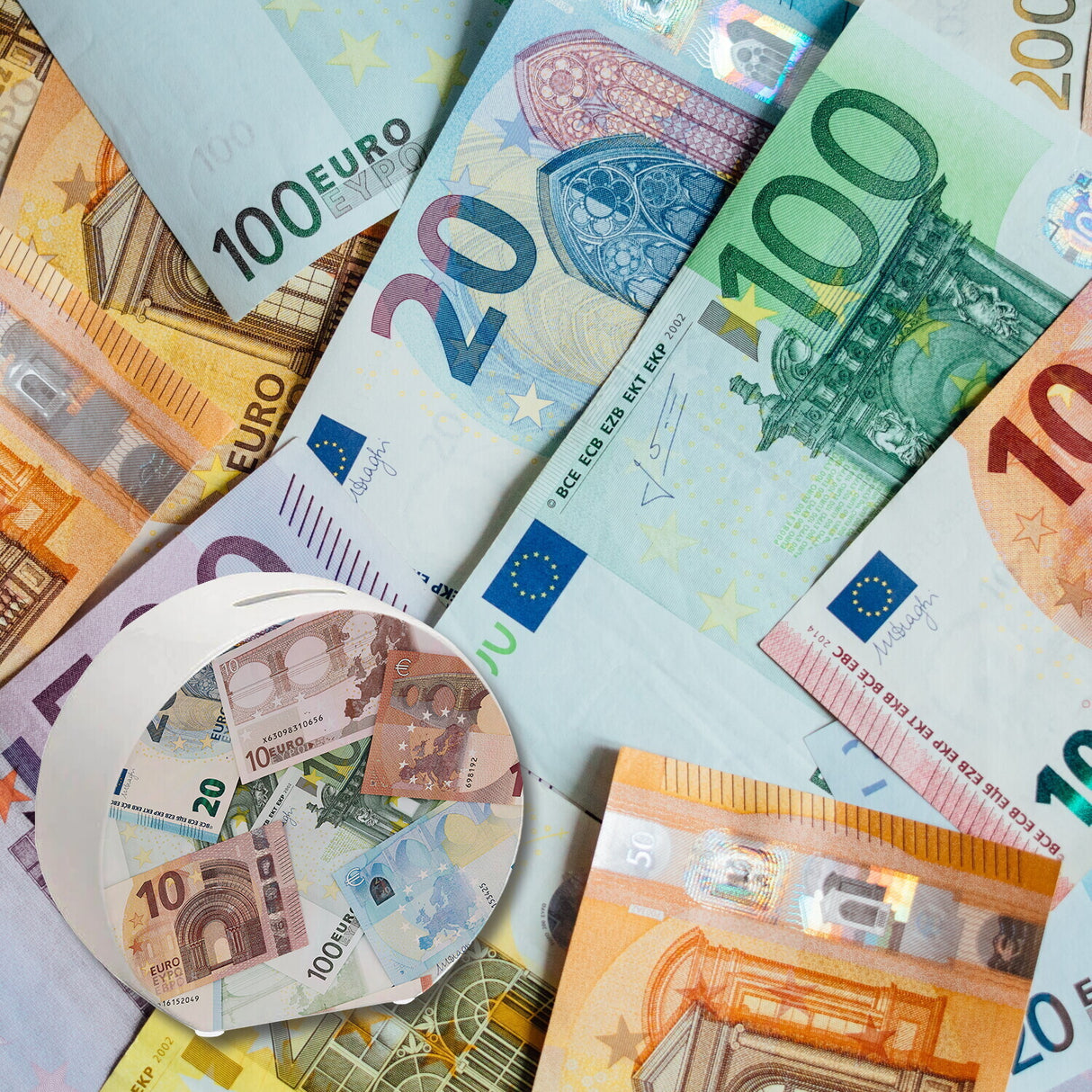 Euro Spardose für Geldscheine und Münzen