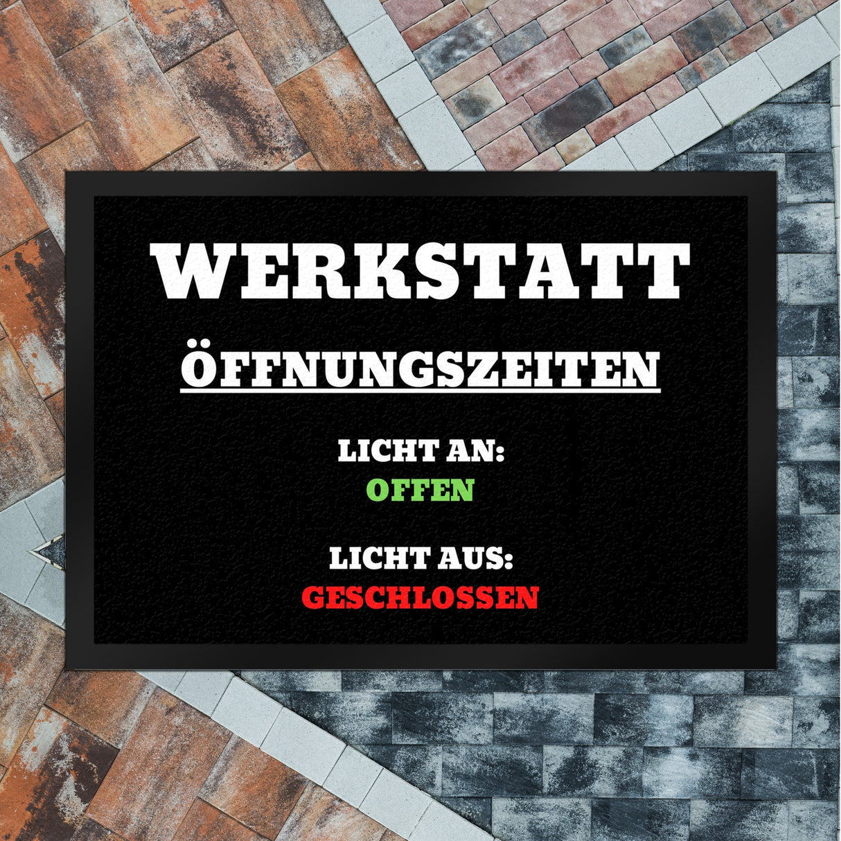 Werkstatt Öffnungszeiten Fußmatte in 35x50 cm