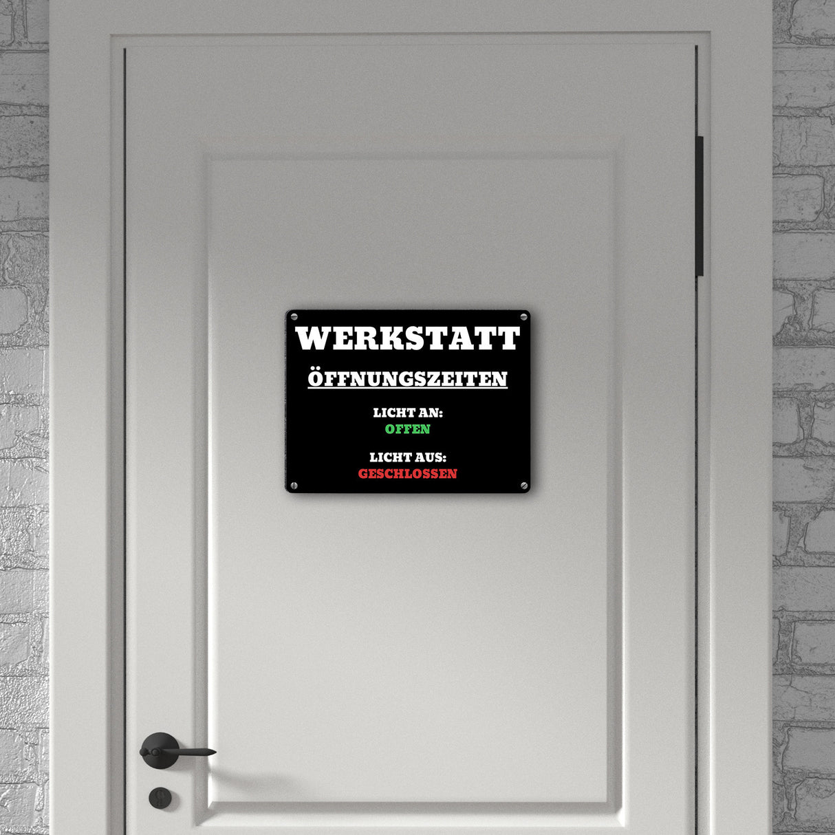 Werkstatt Öffnungszeiten Metallschild in 15x20 cm