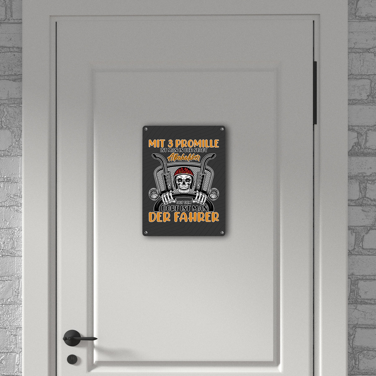 Dorf Metallschild in 15x20 cm mit Spruch Mit 3 Promille ist man der Fahrer