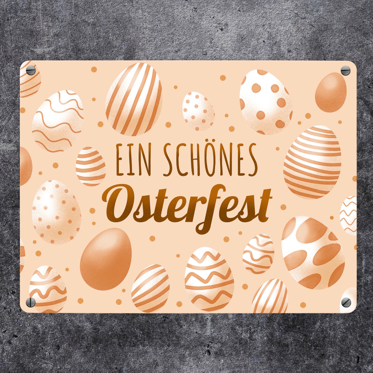 Ein schönes Osterfest Metallschild mit Ostereiern