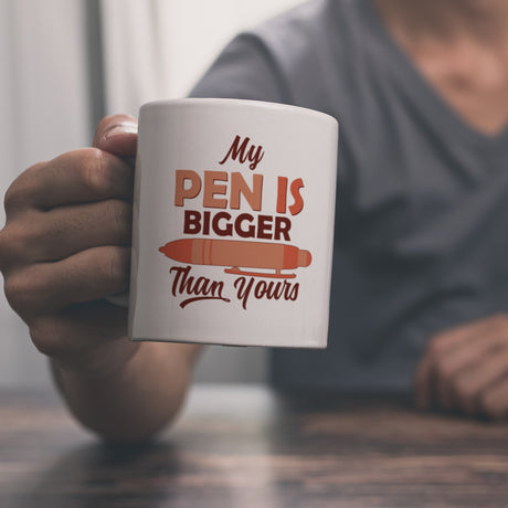 Penis Kaffeebecher mit Spruch My Pen is bigger than yours