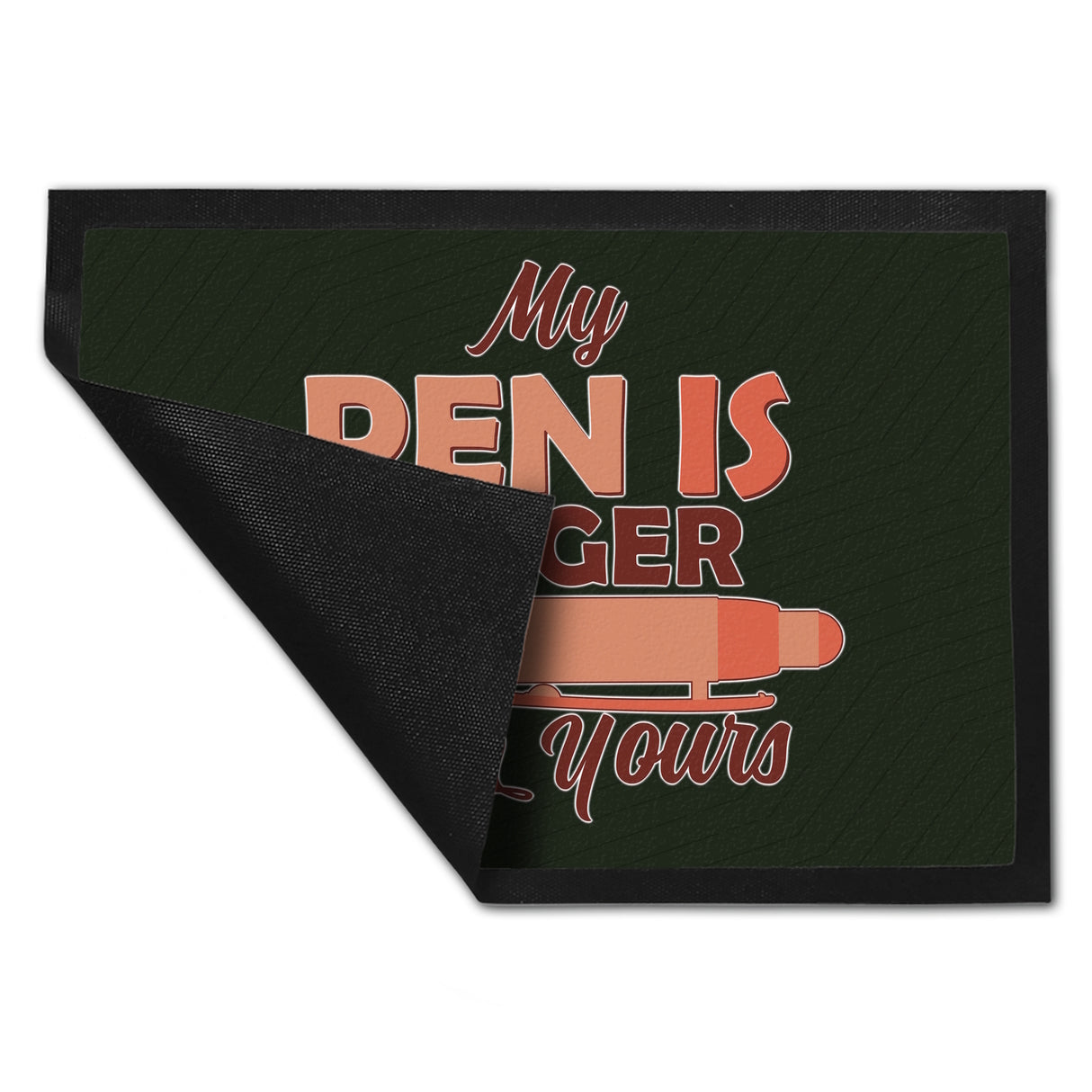 Penis Fußmatte in 35x50 cm mit Spruch My Pen is bigger than yours