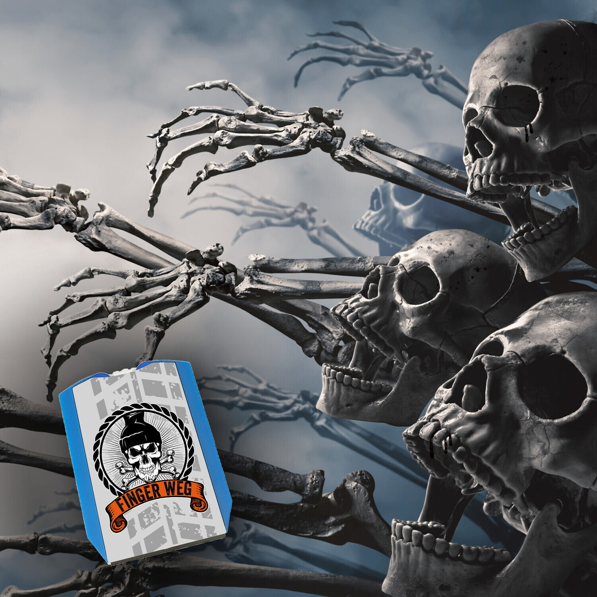 Totenkopf Parkscheibe Finger weg