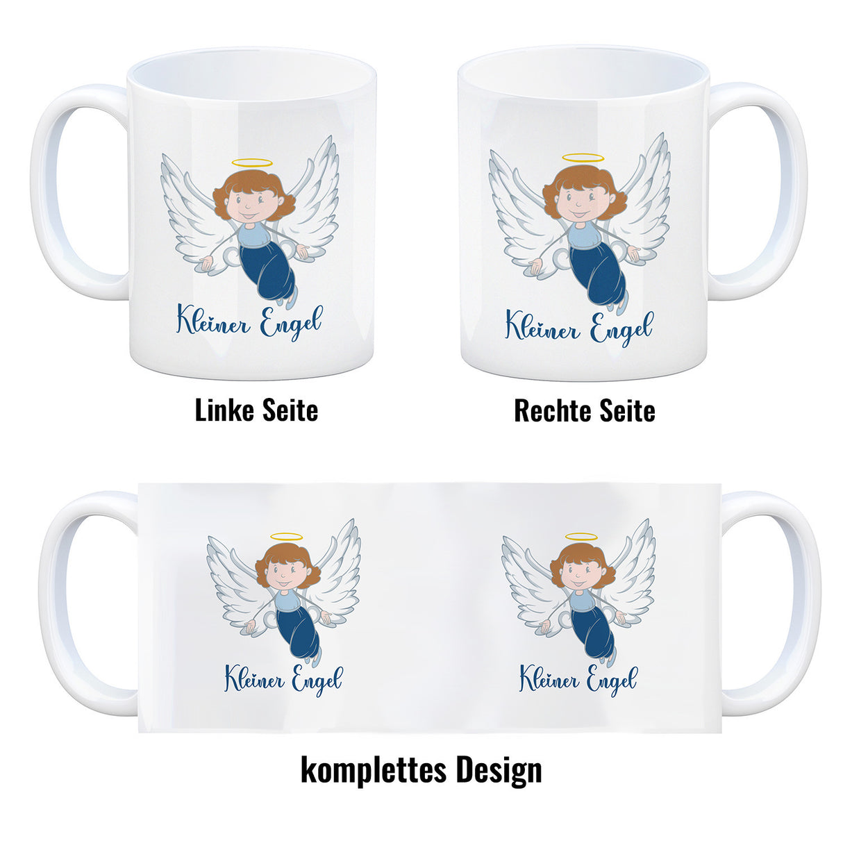 Kleiner Engel Kaffeebecher mit niedlichem Schutzengel