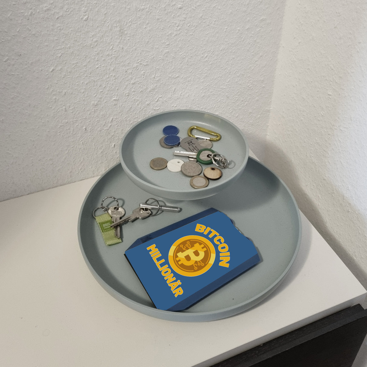 Bitcoin Millionär Parkscheibe mit Kryptowährung