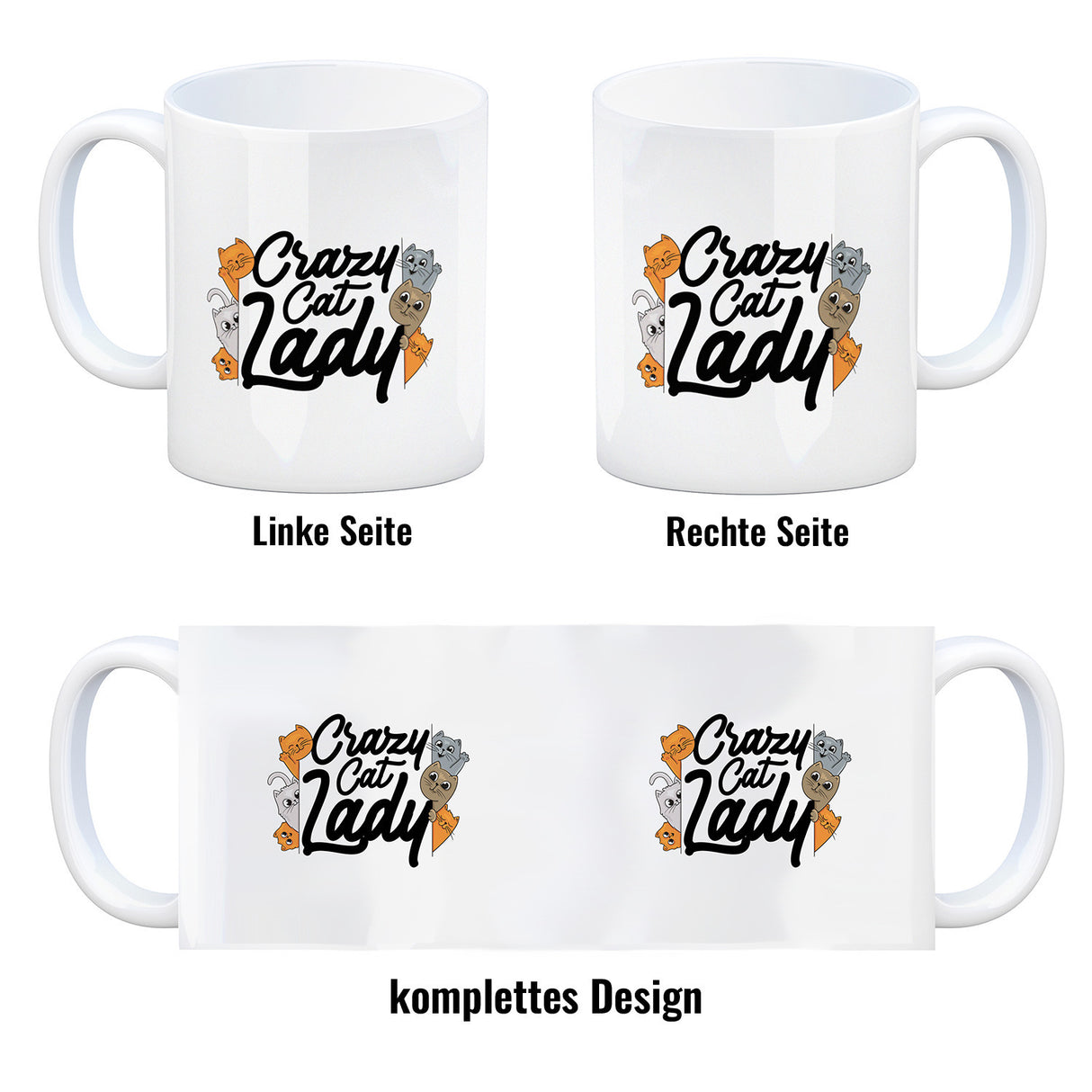 Katzen Kaffeebecher Crazy Cat Lady