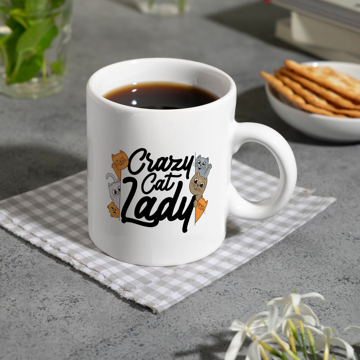 Katzen Kaffeebecher Crazy Cat Lady