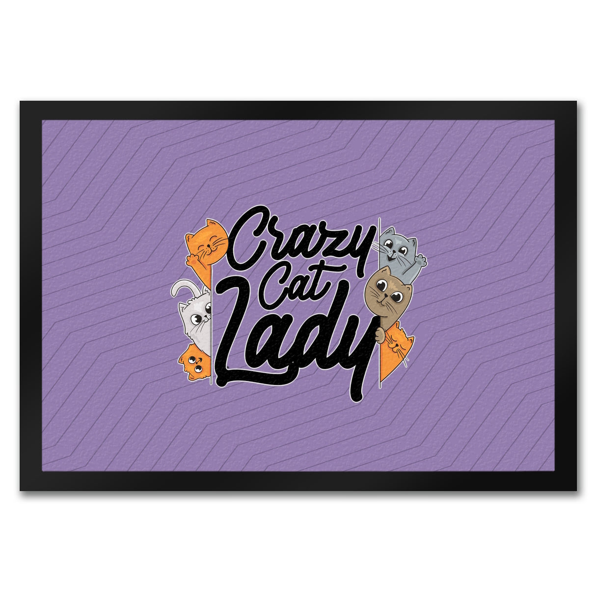 Katzen Fußmatte in 35x50 cm Crazy Cat Lady für Katzenliebhaber