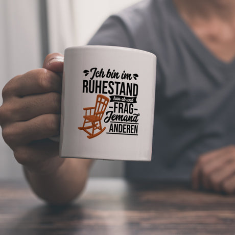 Rente Kaffeebecher mit Spruch für Rentner Ich bin im Ruhestand hau ab