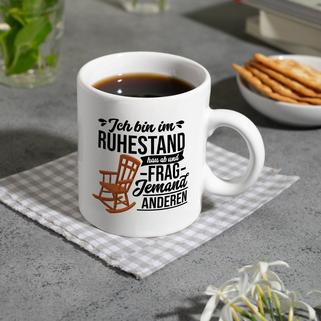 Rente Kaffeebecher mit Spruch für Rentner Ich bin im Ruhestand hau ab