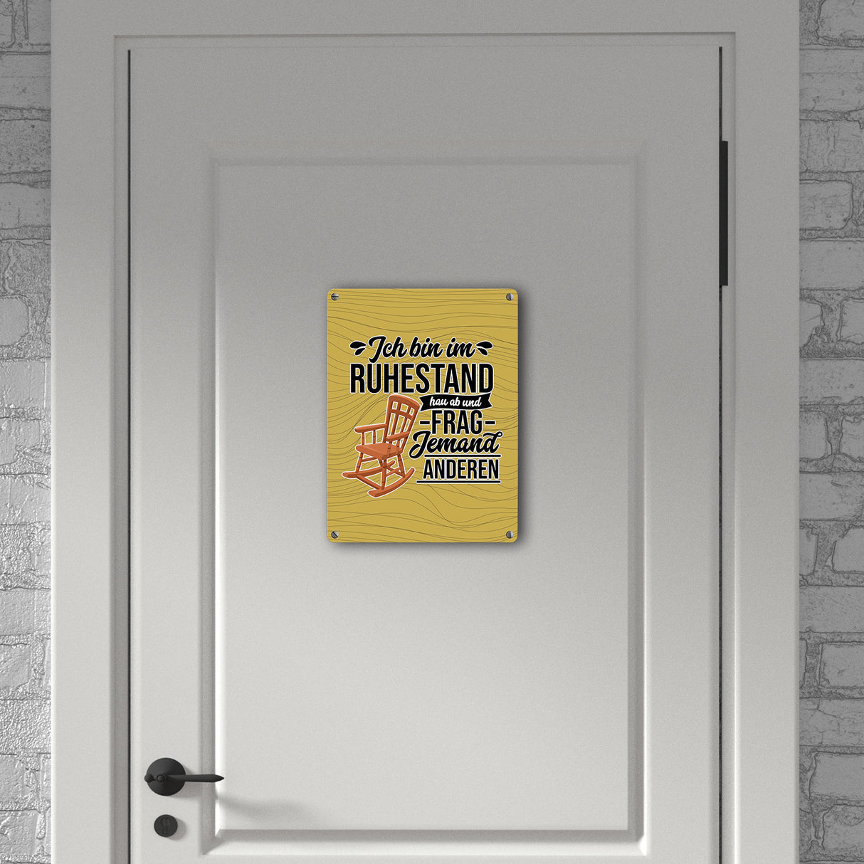 Rente Metallschild in 15x20 cm mit Spruch für Rentner Ich bin im Ruhestand hau ab