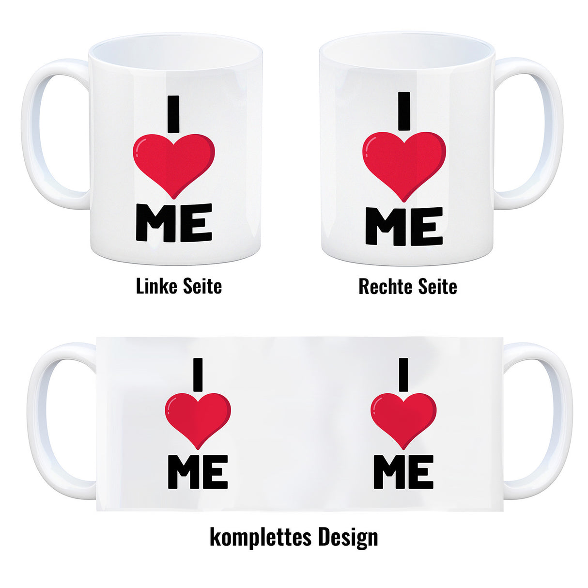 I love me Herz Kaffeebecher für Selbstverliebte