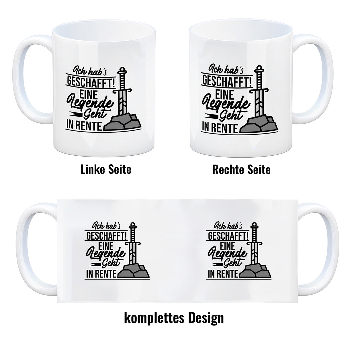 Rentner Kaffeebecher Ich habs geschafft Eine Legende geht in Rente