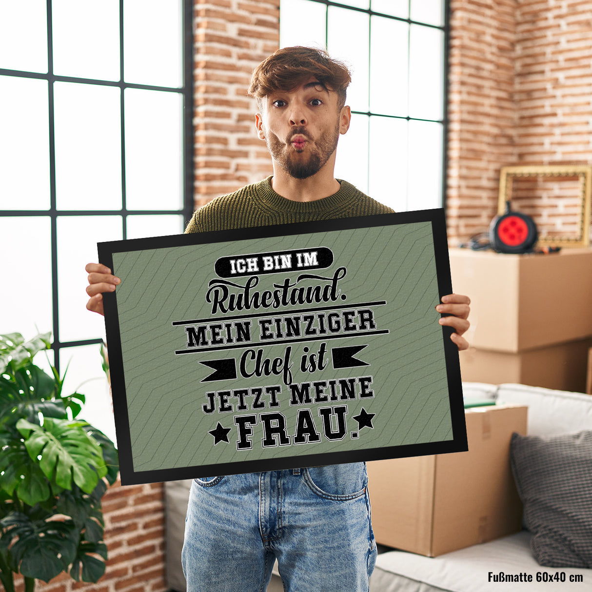 Rente Fußmatte in 35x50 cm ein dekorativer Fußabtreter für deine Wohnungstür