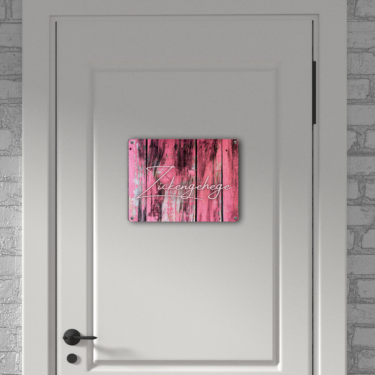 Zickengehege Metallschild in 15x20 cm für deine Tochter in pink
