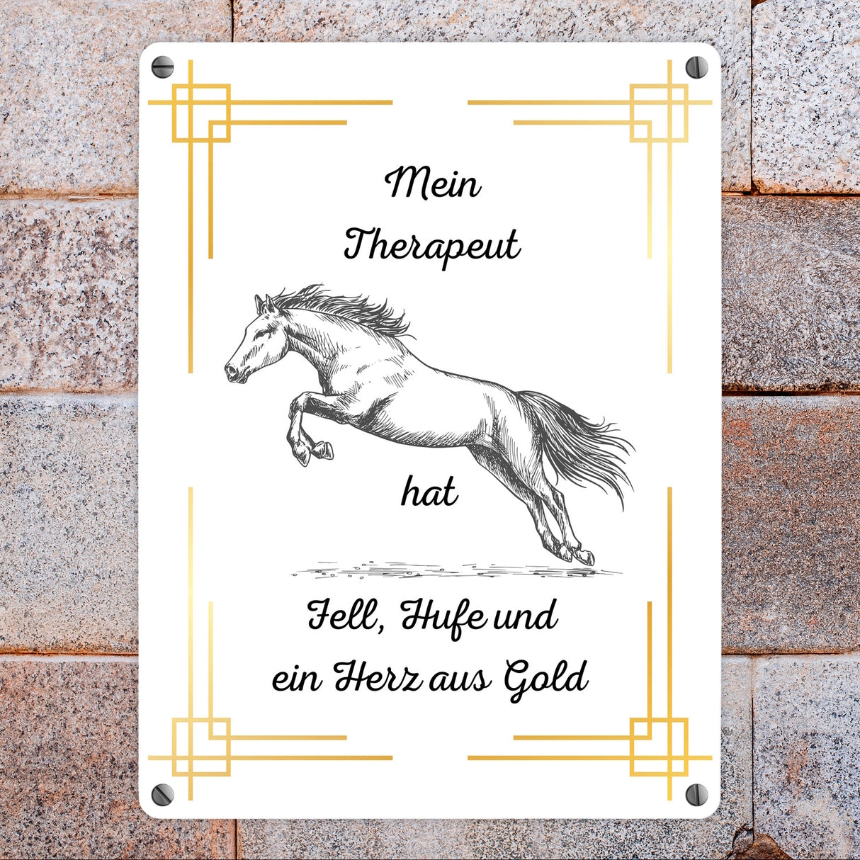 Pferd Metallschild in 15x20 cm ein dekoratives Blechschild für Tierliebhaber