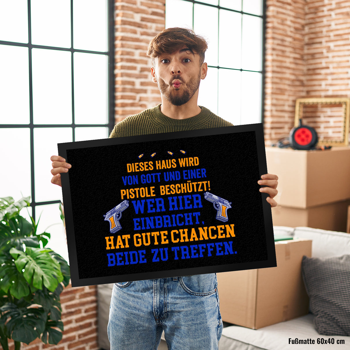 Hausbeschützer Fußmatte in 35x50 cm mit Spruch