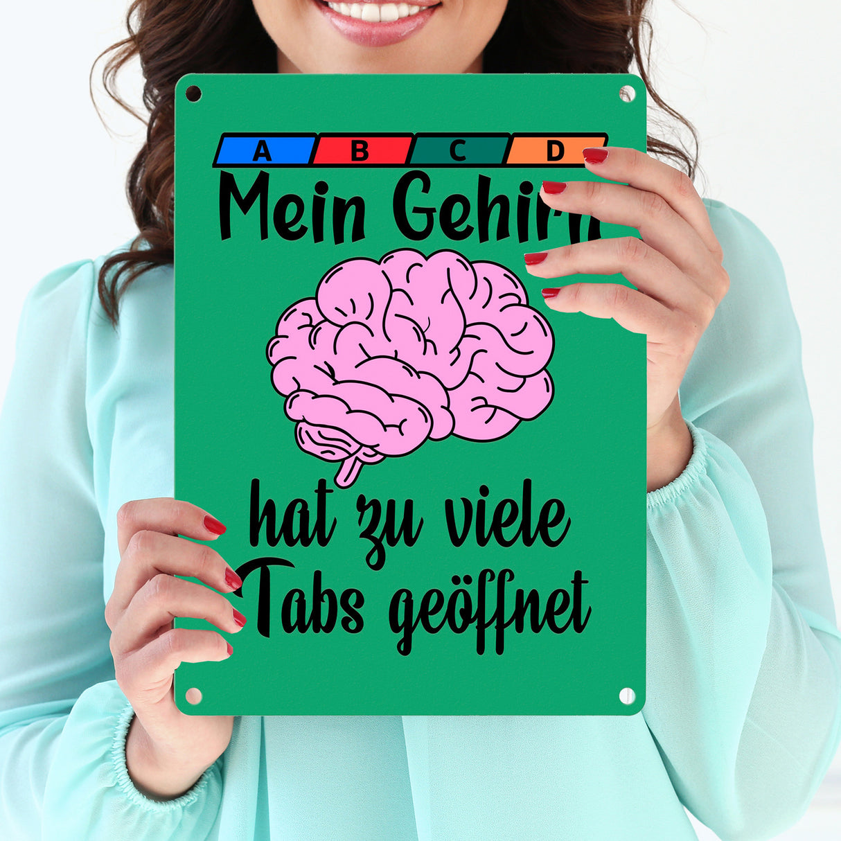 Überforderung Metallschild in 15x20 cm Mein Gehirn hat zu viele Tabs geöffnet