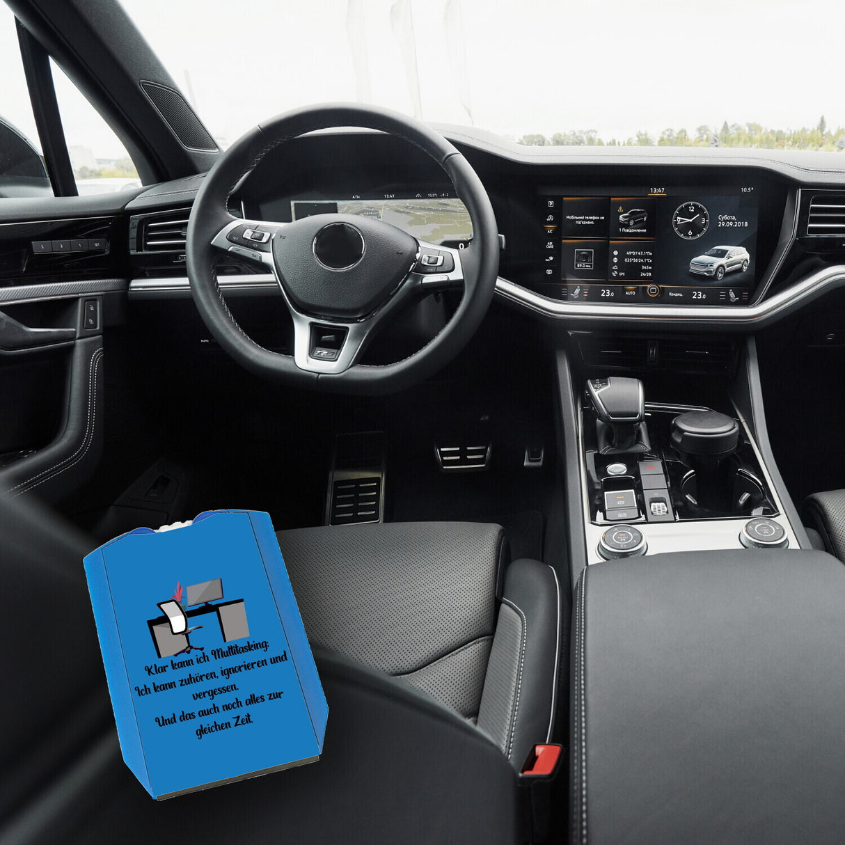 Multitasking Ironie Parkscheibe mit Spruch für das Auto