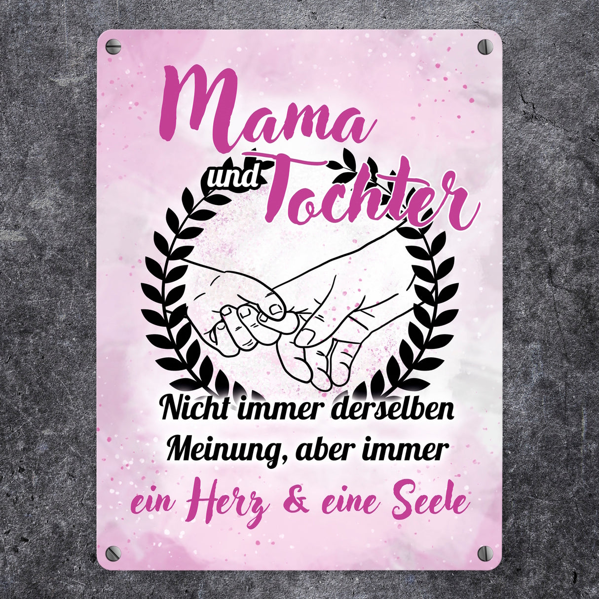 Mama und Tochter - ein Herz & eine Seele Metallschild