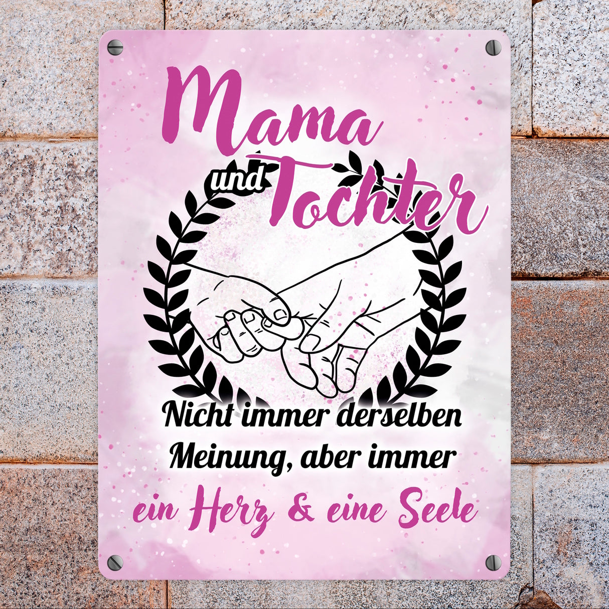 Mama und Tochter - ein Herz & eine Seele Metallschild