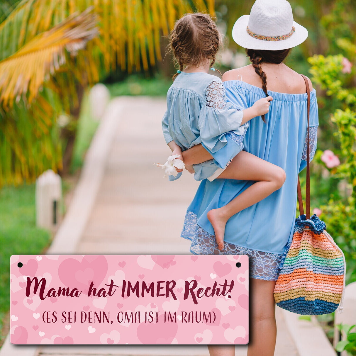 Mama hat immer Recht außer Oma ist im Raum Metallschild zum Muttertag