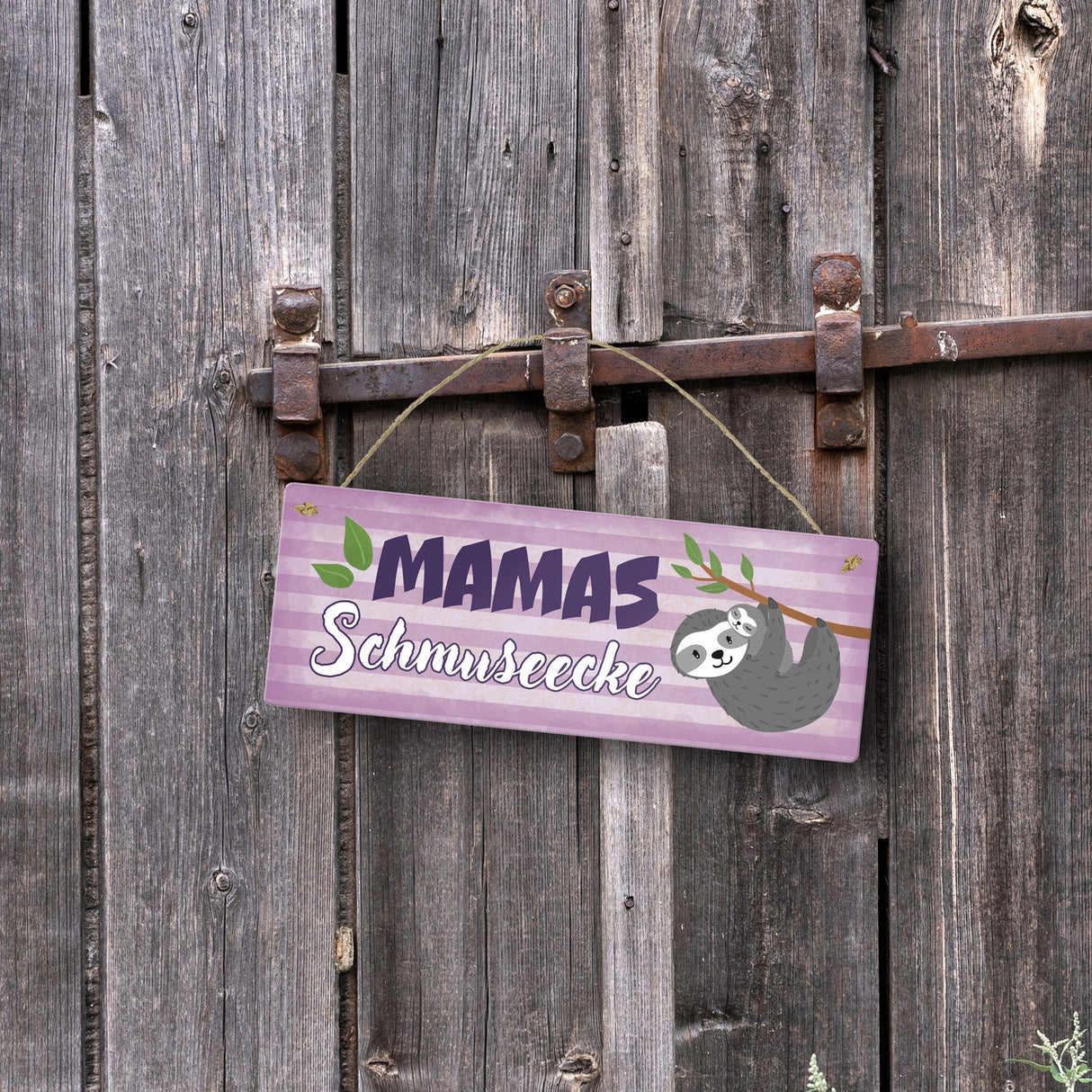 Mamas Schmuseecke Metallschild mit Faultier