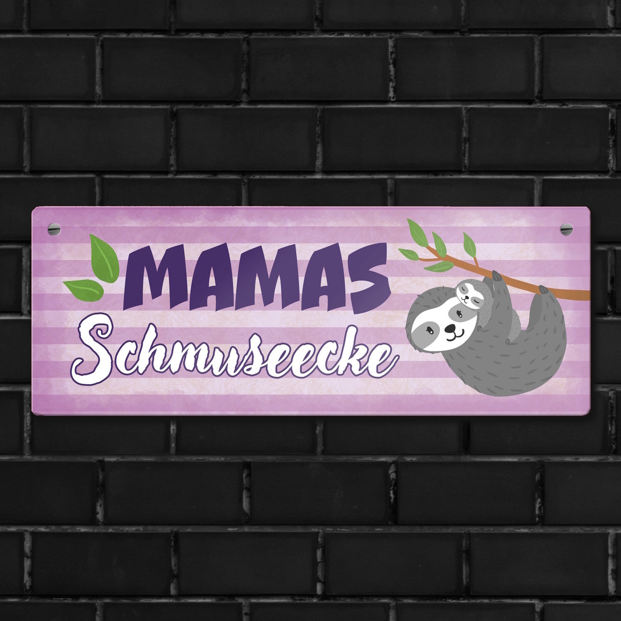 Mamas Schmuseecke Metallschild mit Faultier