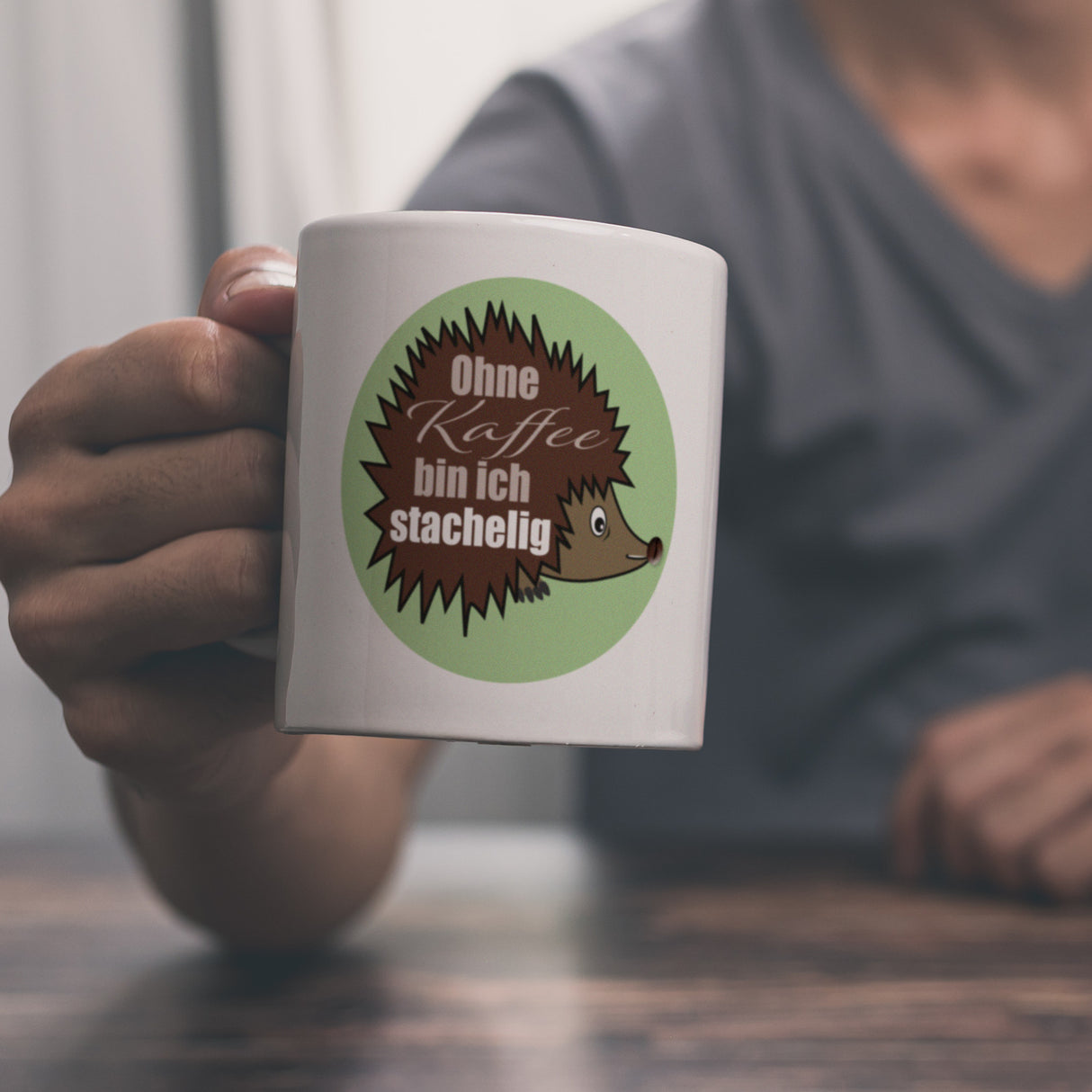 Ohne Kaffee bin ich stachelig Igel Kaffeebecher mit Spruch
