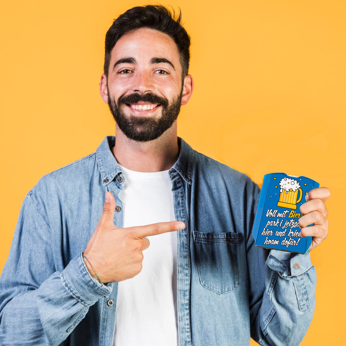 Bayrischer Spruch über Bier Parkscheibe in blau