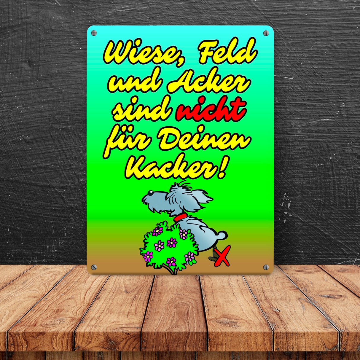 Kein Hundeklo Metallschild mit lustigem Spruch