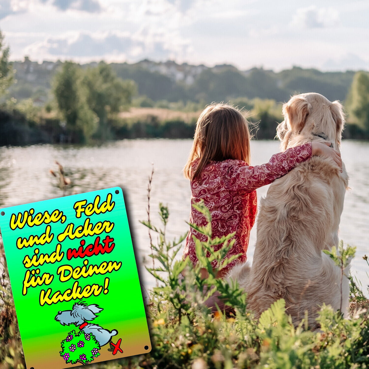 Kein Hundeklo Metallschild mit lustigem Spruch
