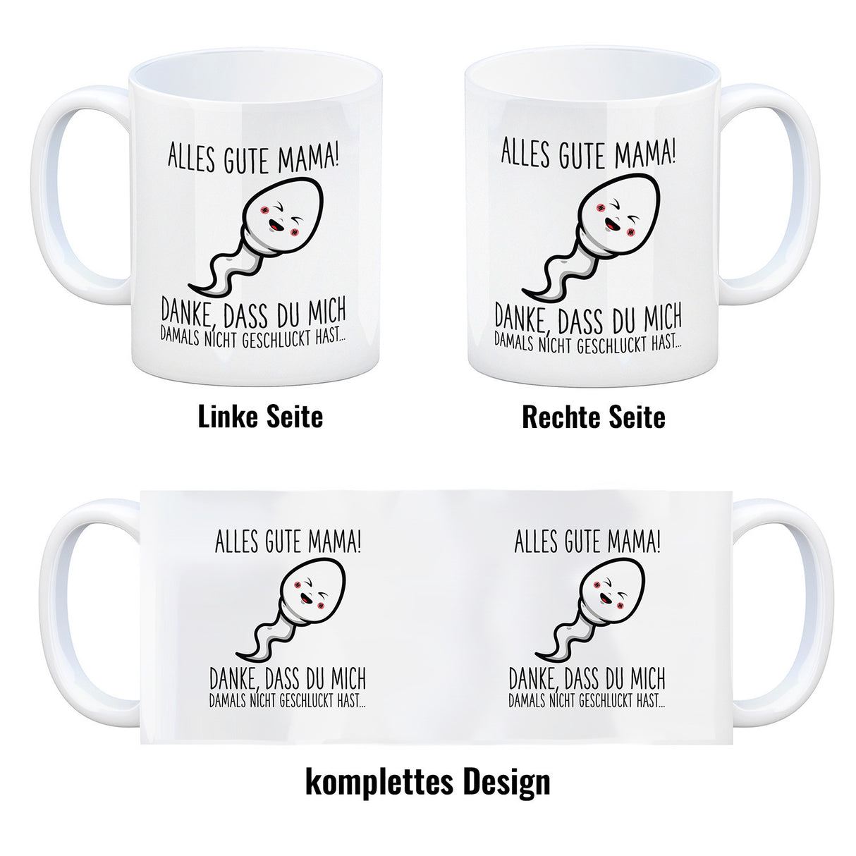 Spermium Muttertag Kaffeebecher mit Spruch Alles gute Mama