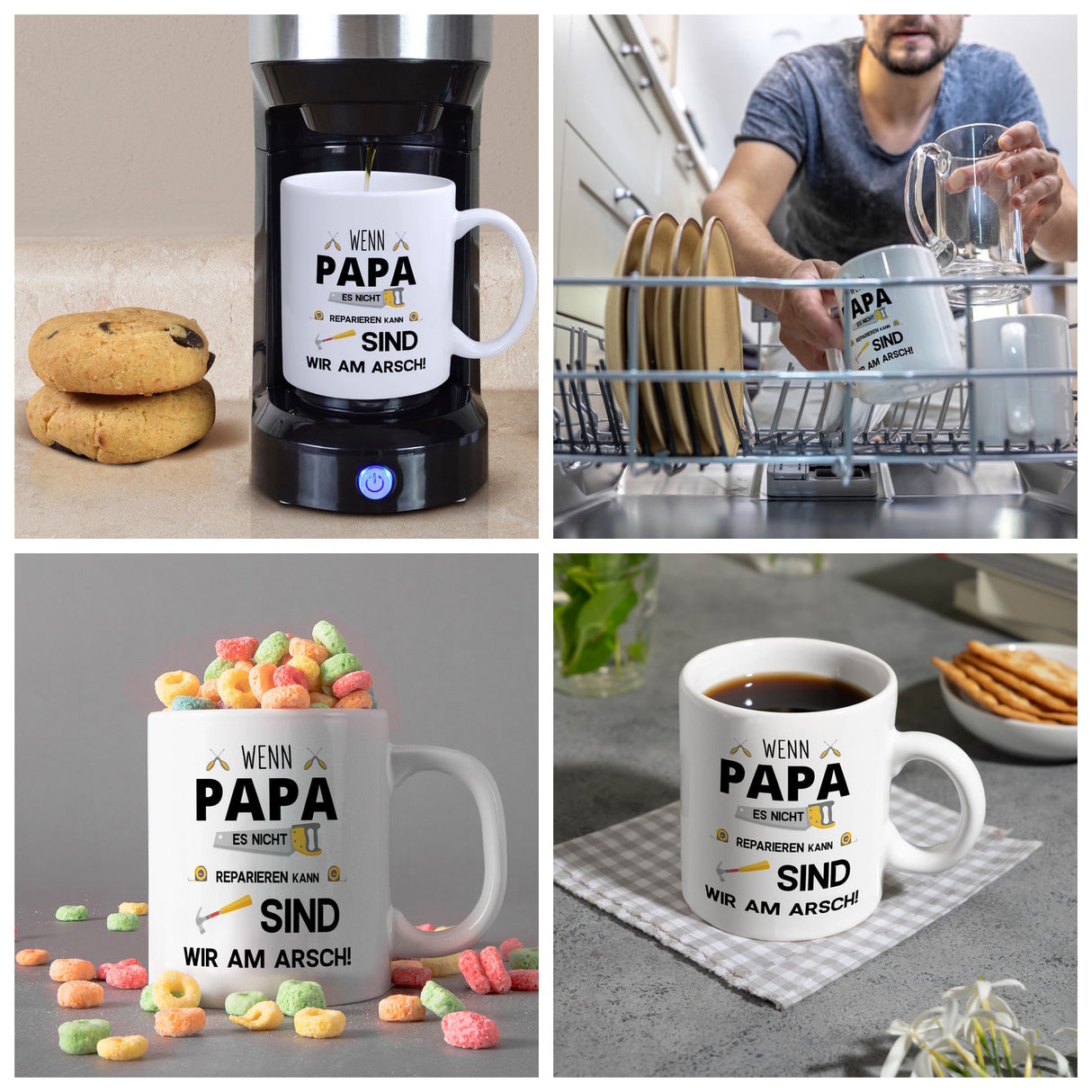 Wenn Papa es nicht reparieren kann sind wir am Arsch Kaffeebecher