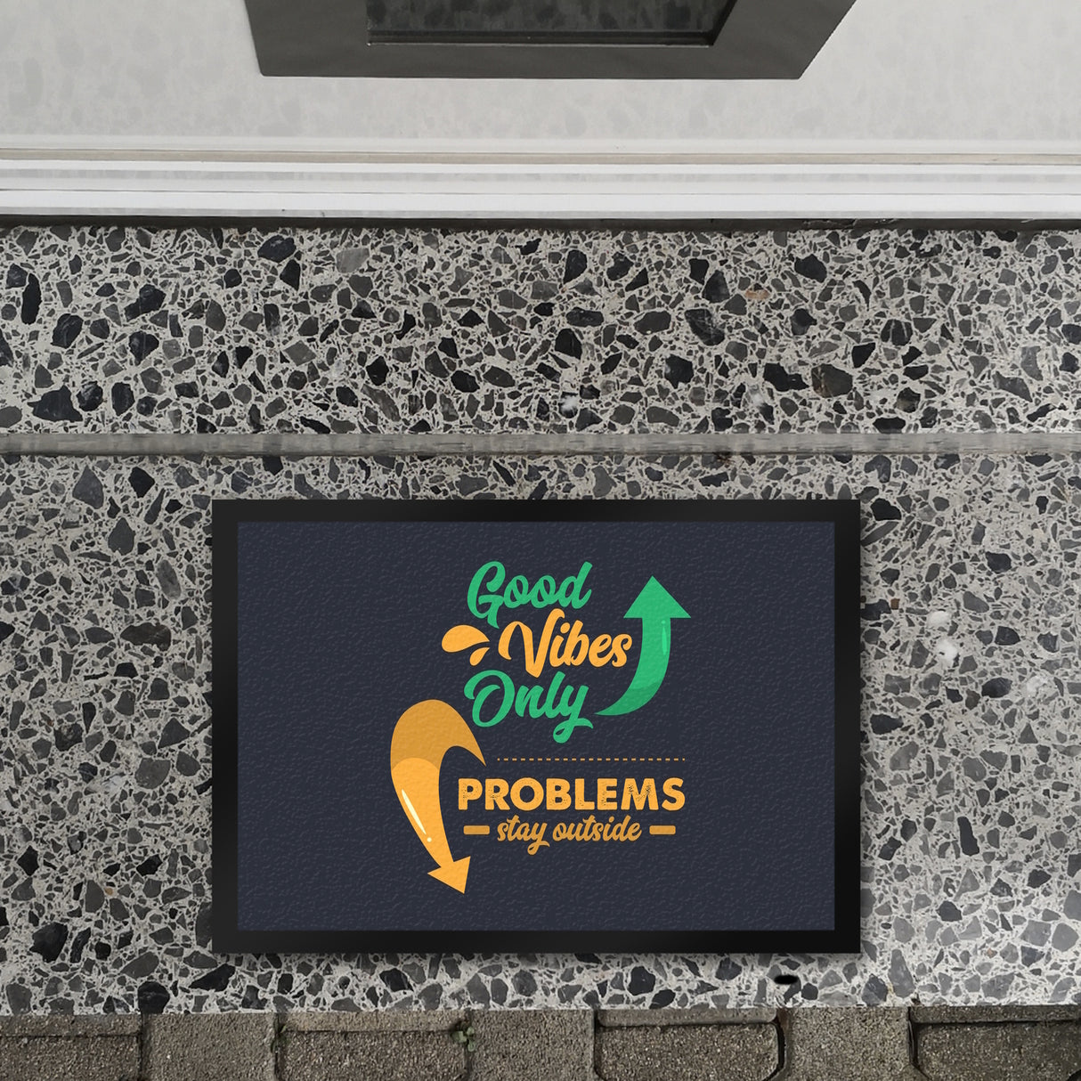 Good Vibes Only Fußmatte in 35x50 cm in dunkelgrau Problems stay outside