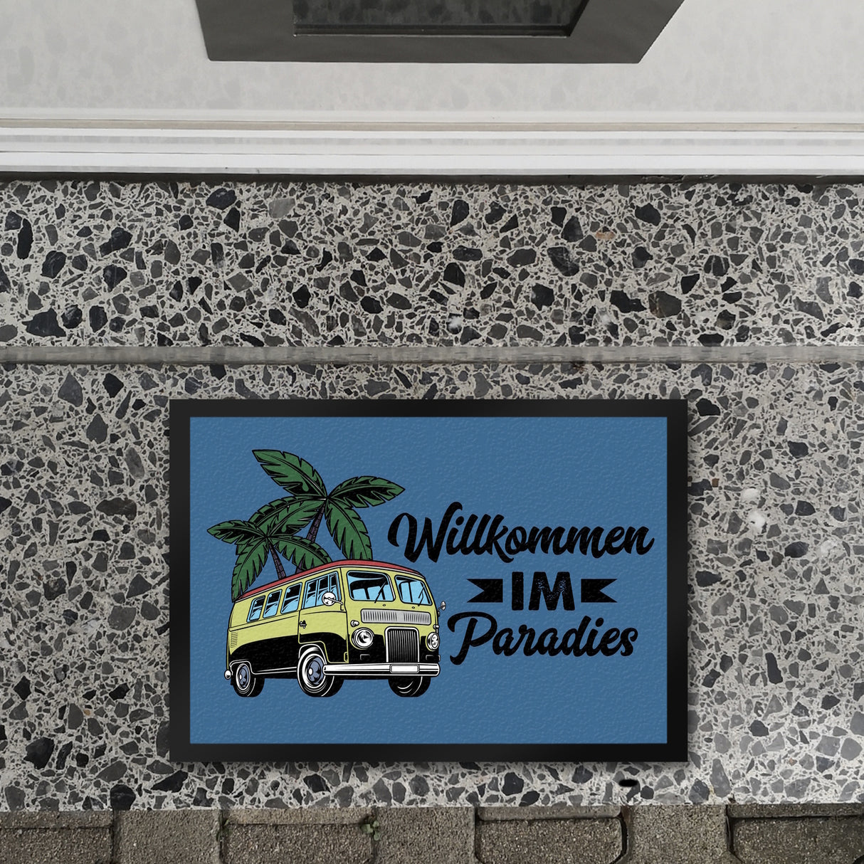 Willkommen im Paradies Campervan Fußmatte in 35x50 cm
