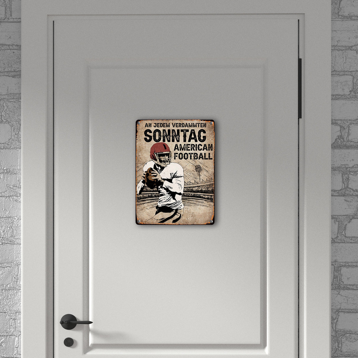American Football Metallschild in 15x20 cm für echte Footballfans
