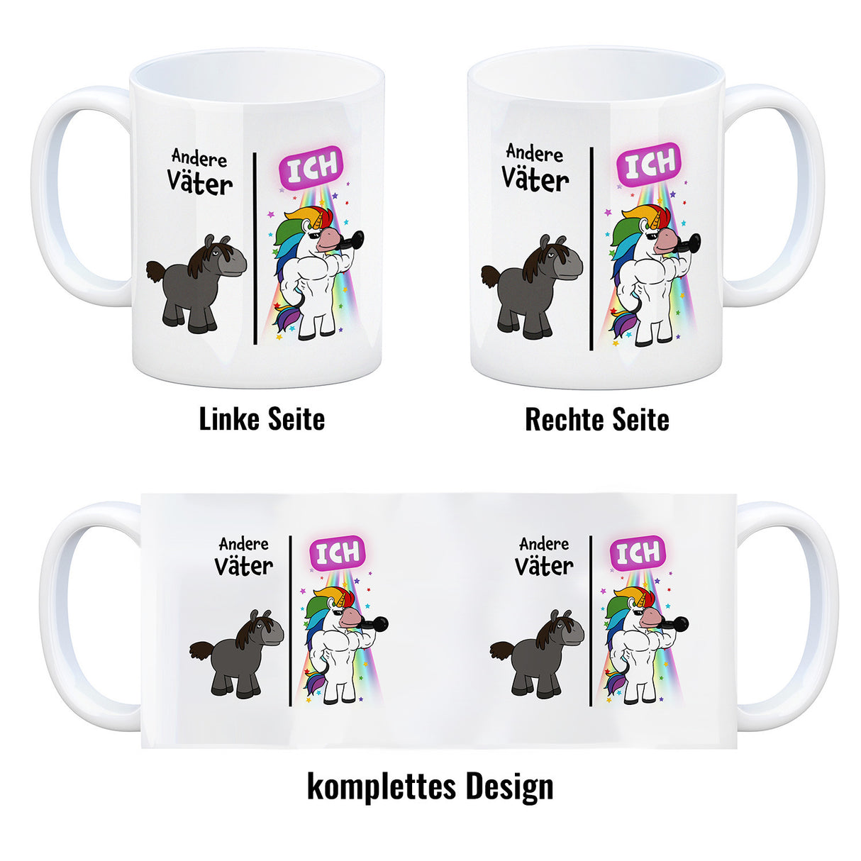 Andere Väter - ICH Kaffeebecher zum Vatertag mit coolem Einhorn