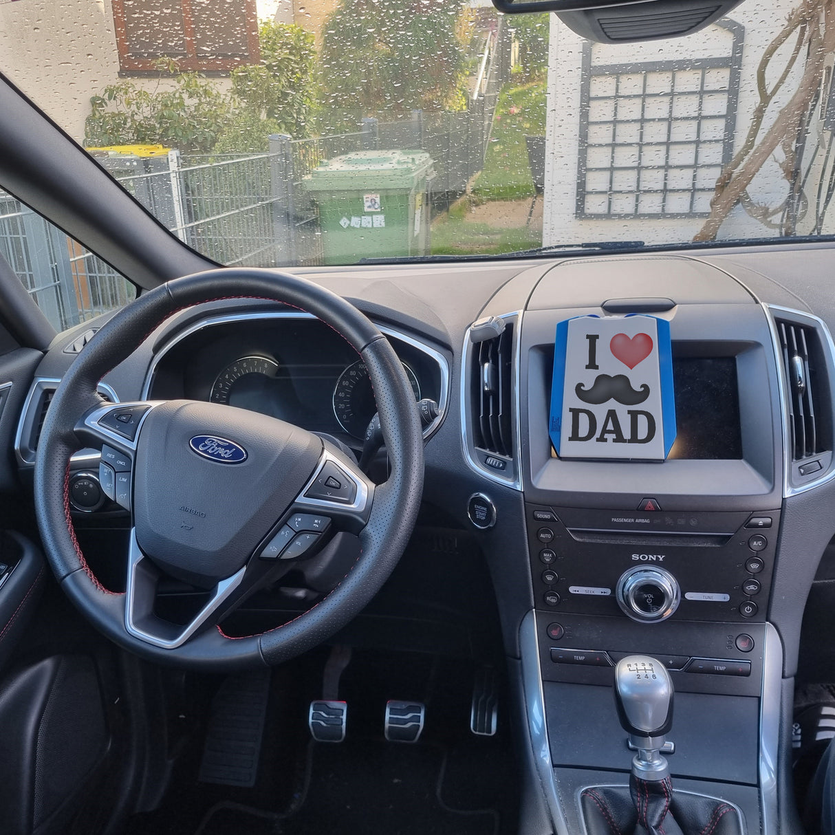 I love Dad Parkscheibe mit Schnauzer und 2 Einkaufswagenchips