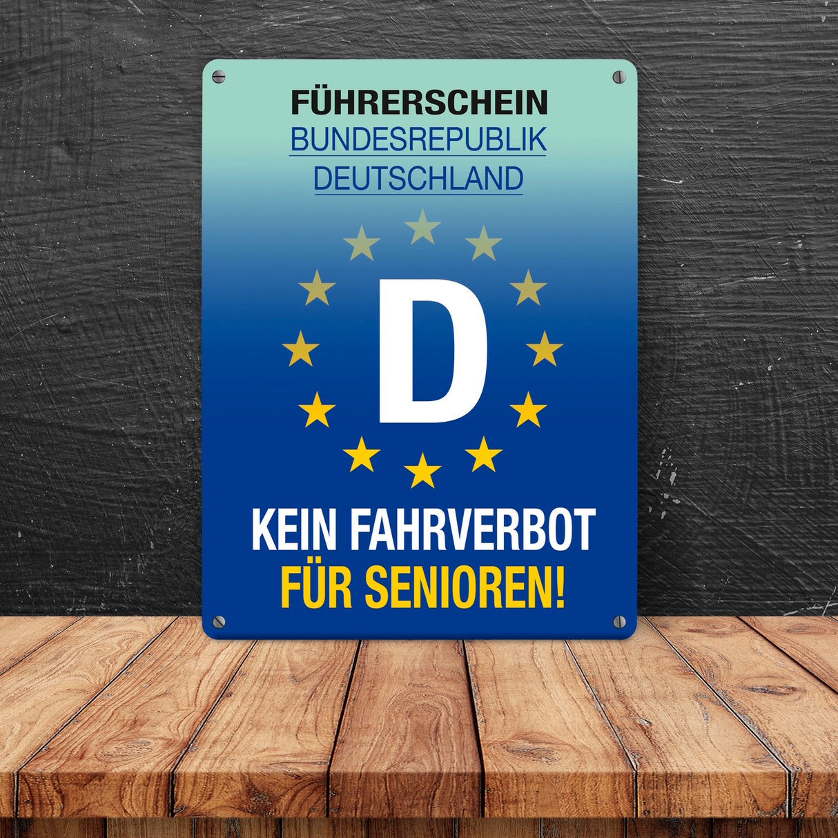 Kein Fahrverbot für Senioren Metallschild